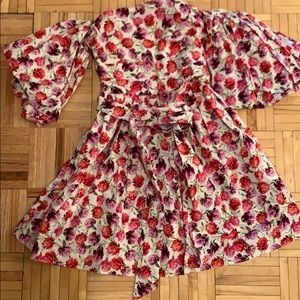 Zara Floral off the shoulder dress with sleeve